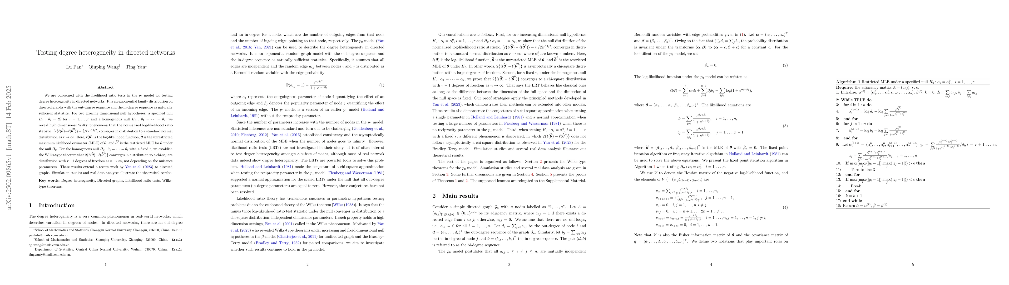 Thumbnail for Testing degree heterogeneity in directed networks