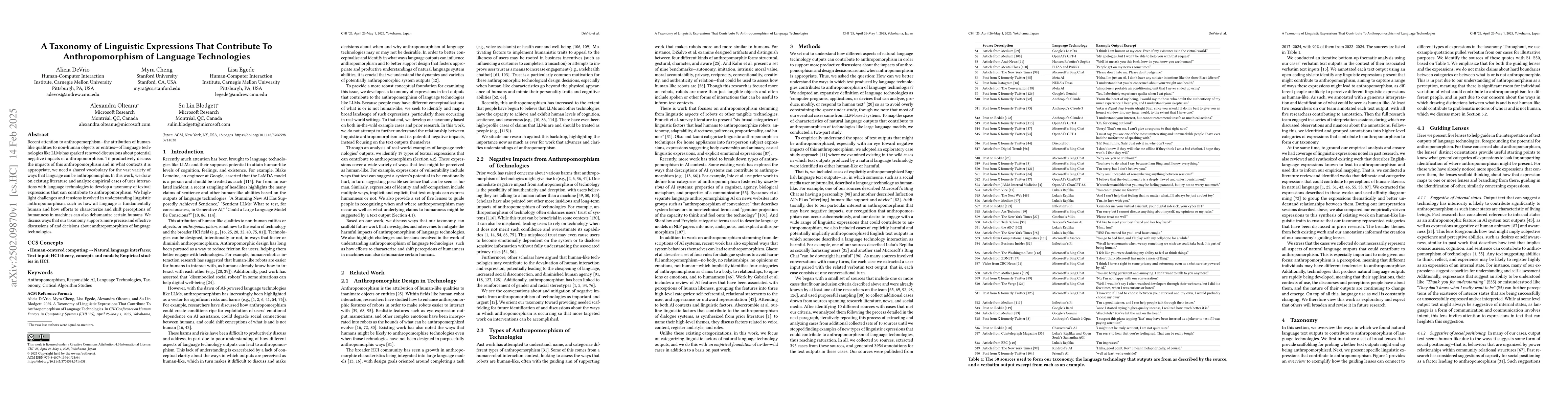 Thumbnail for A Taxonomy of Linguistic Expressions That Contribute To Anthropomorphism
  of Language Technologies