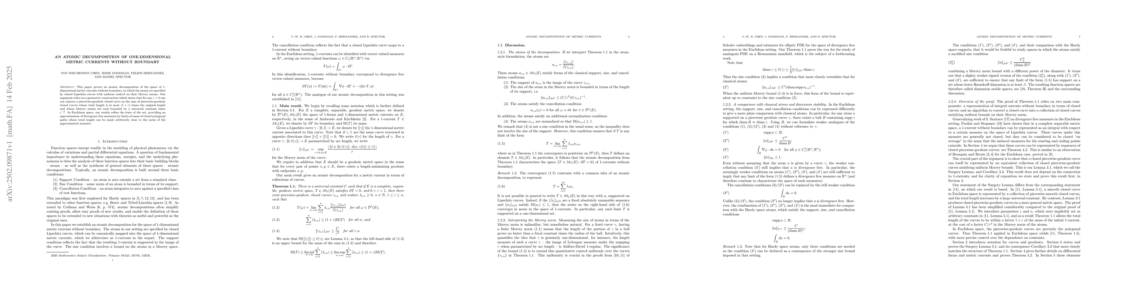 Thumbnail for An atomic decomposition of one-dimensional metric currents without
  boundary