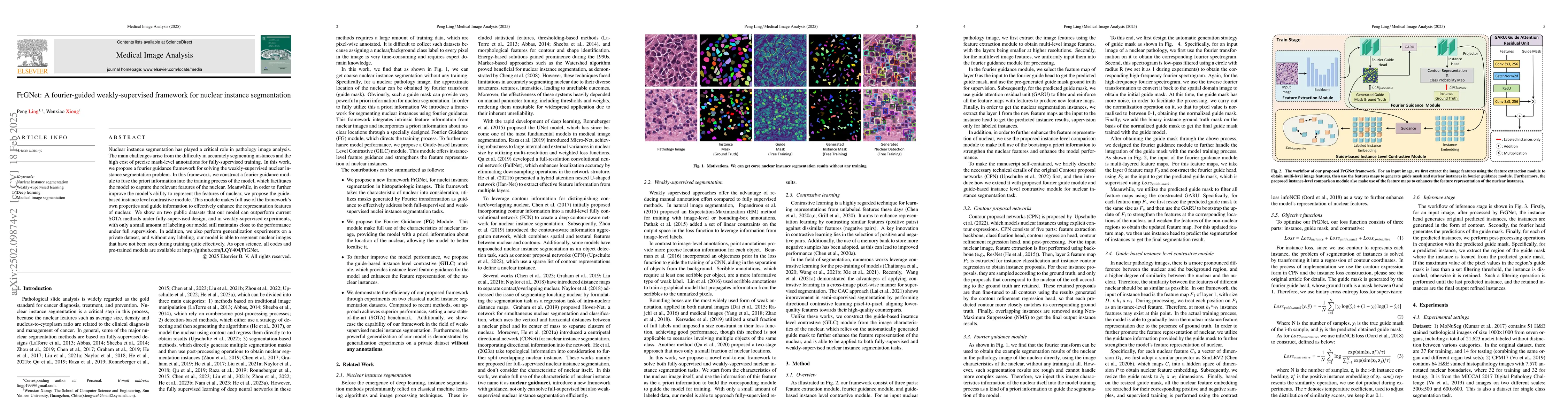 Thumbnail for FrGNet: A fourier-guided weakly-supervised framework for nuclear
  instance segmentation