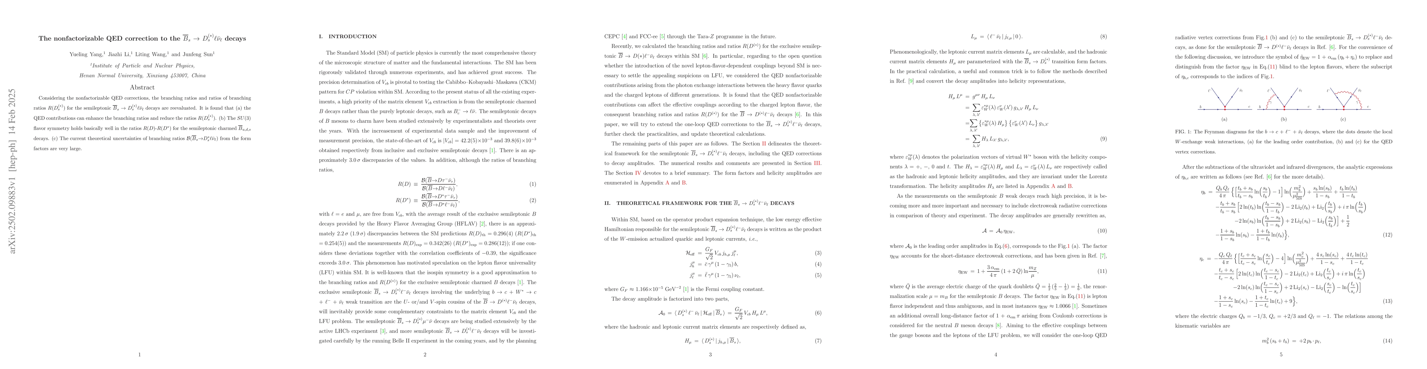 Thumbnail for The nonfactorizable QED correction to the $\overline{B}_{s}$ ${\to}$
  $D_{s}^{(\ast)} {\ell} \barν_{\ell}$ decays