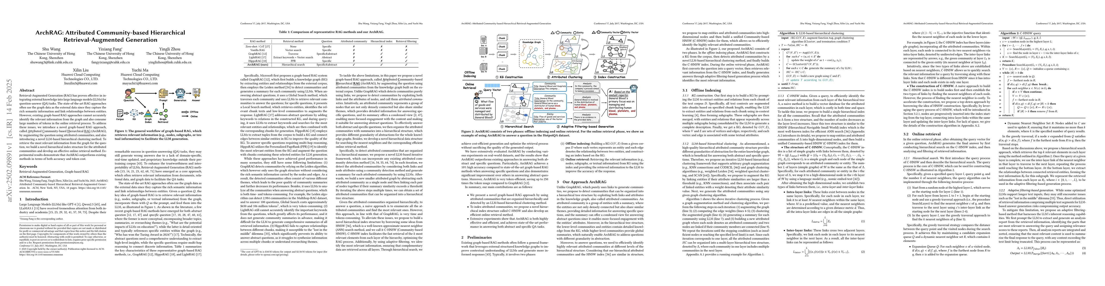 Thumbnail for ArchRAG: Attributed Community-based Hierarchical Retrieval-Augmented
  Generation