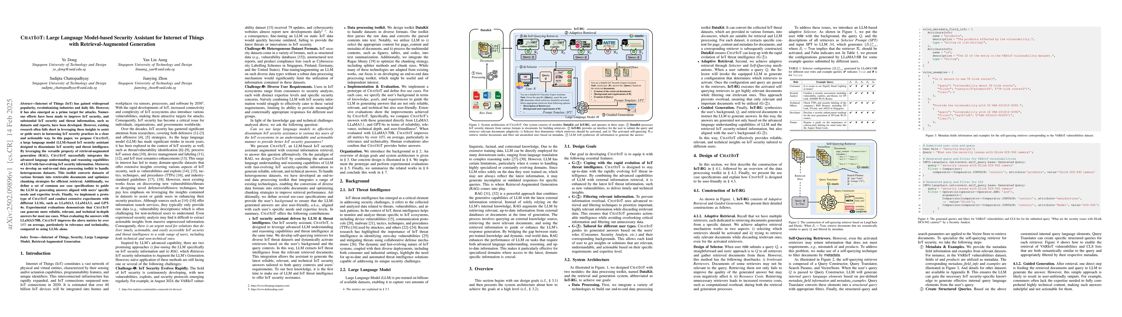 Thumbnail for ChatIoT: Large Language Model-based Security Assistant for Internet of
  Things with Retrieval-Augmented Generation