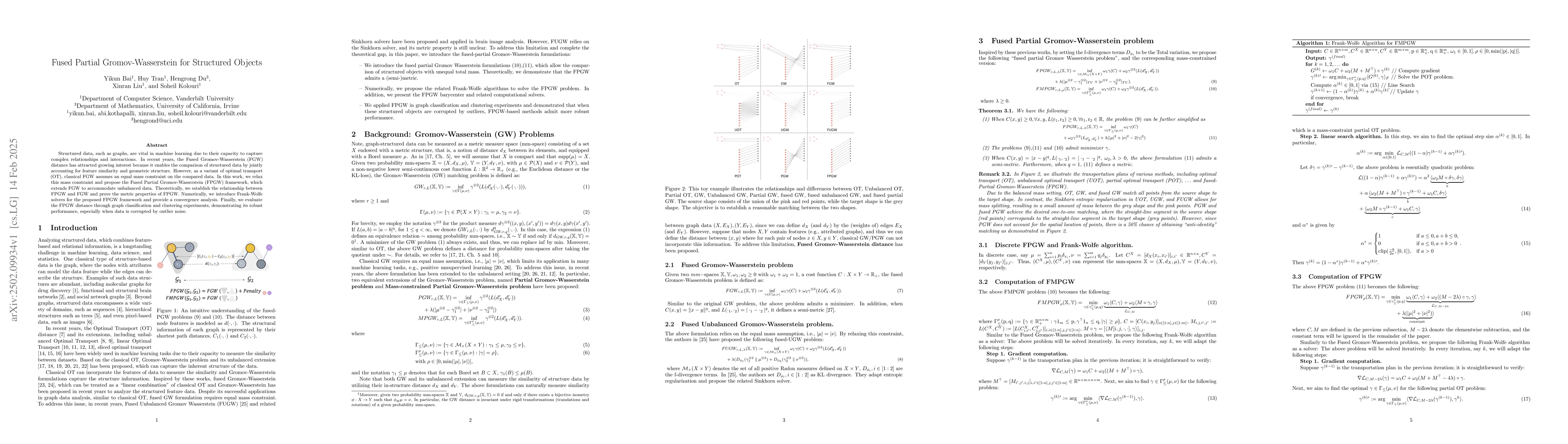 Thumbnail for Fused Partial Gromov-Wasserstein for Structured Objects