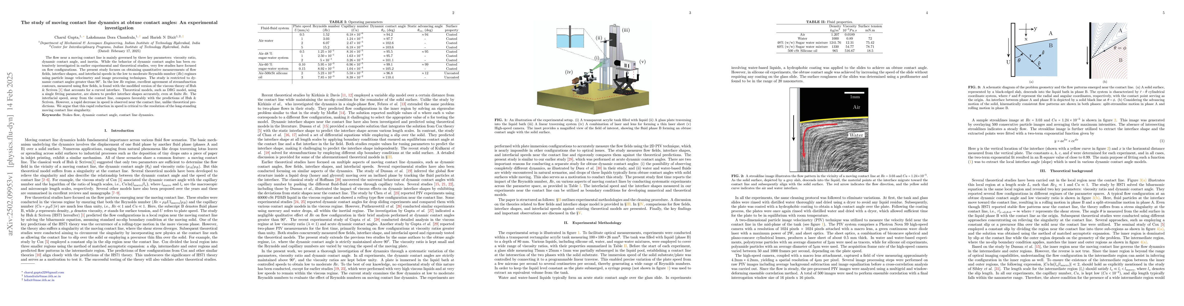 Thumbnail for The study of moving contact line dynamics at obtuse contact angles: An
  experimental investigation