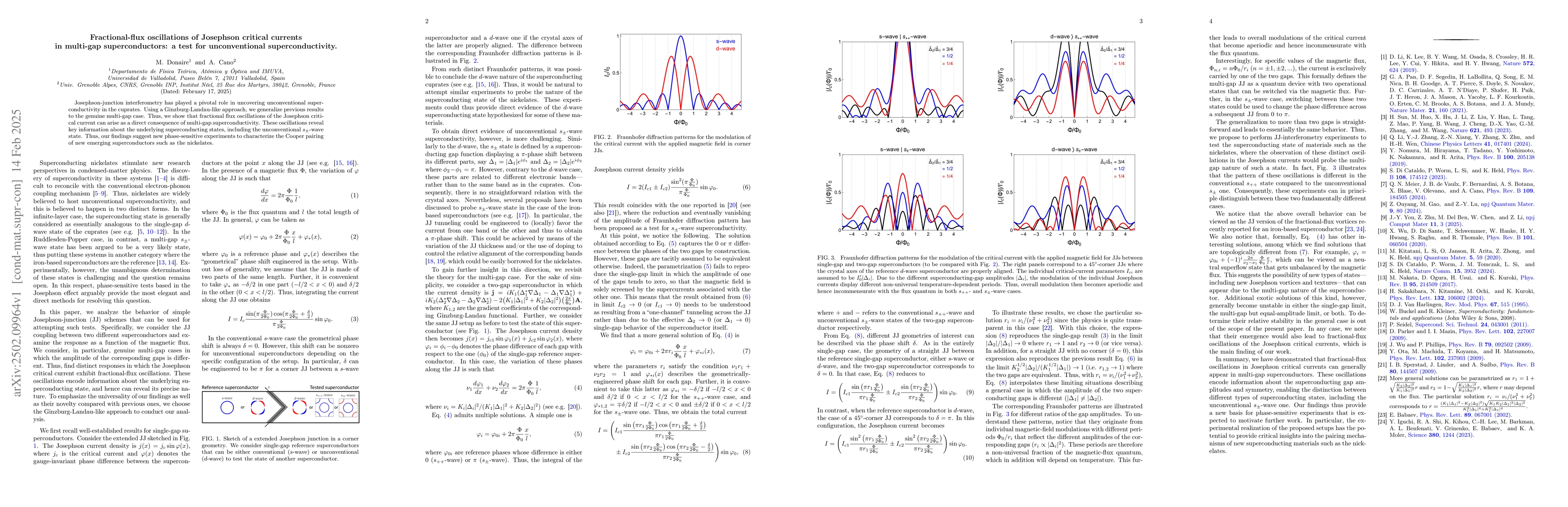Thumbnail for Fractional-flux oscillations of Josephson critical currents in multi-gap
  superconductors: a test for unconventional superconductivity