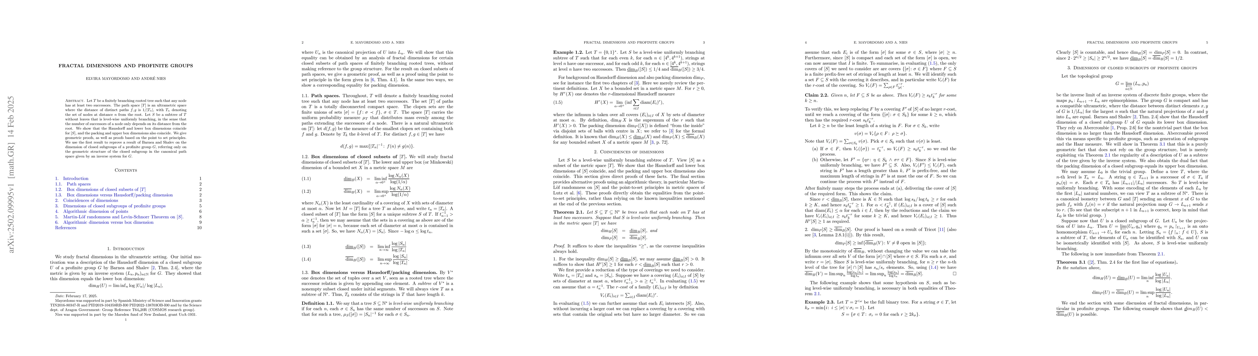 Thumbnail for Fractal dimensions and profinite groups