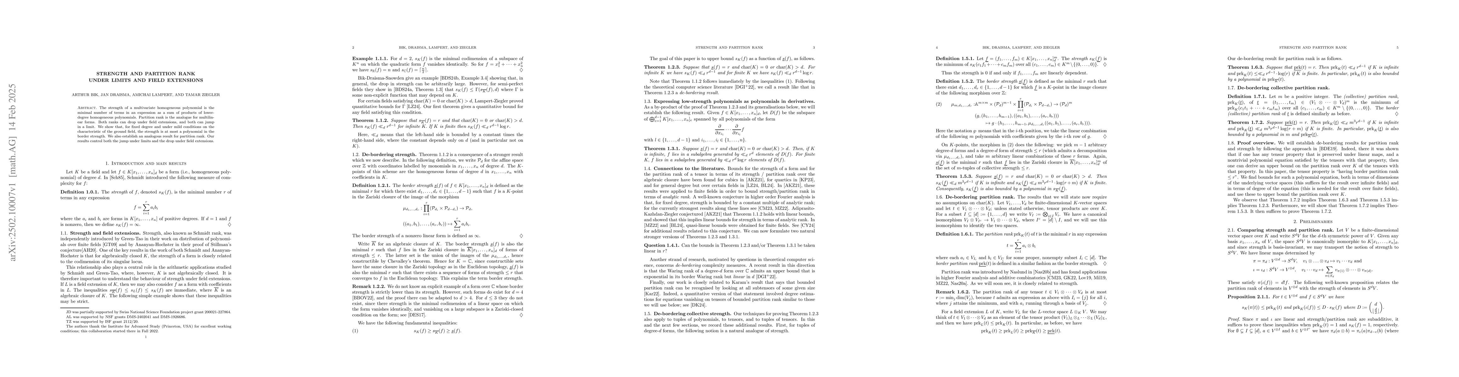Thumbnail for Strength and partition rank under limits and field extensions