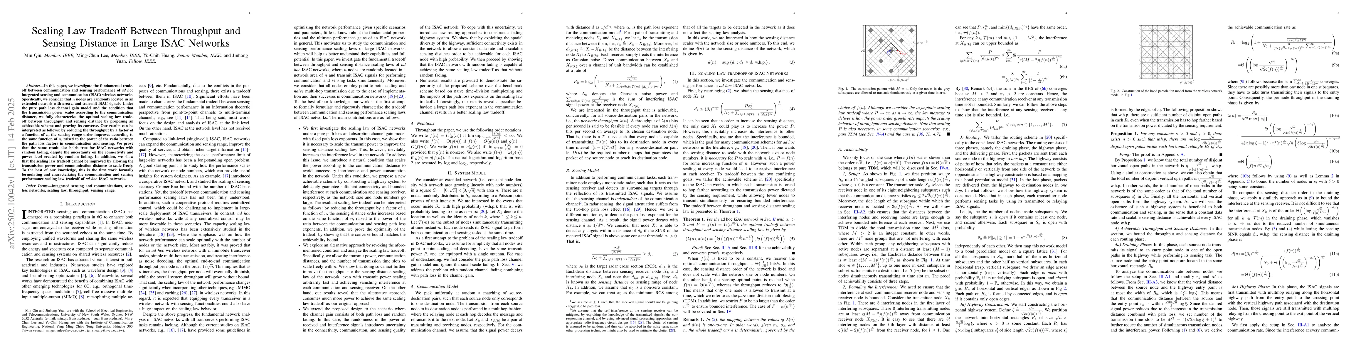 Thumbnail for Scaling Law Tradeoff Between Throughput and Sensing Distance in Large
  ISAC Networks
