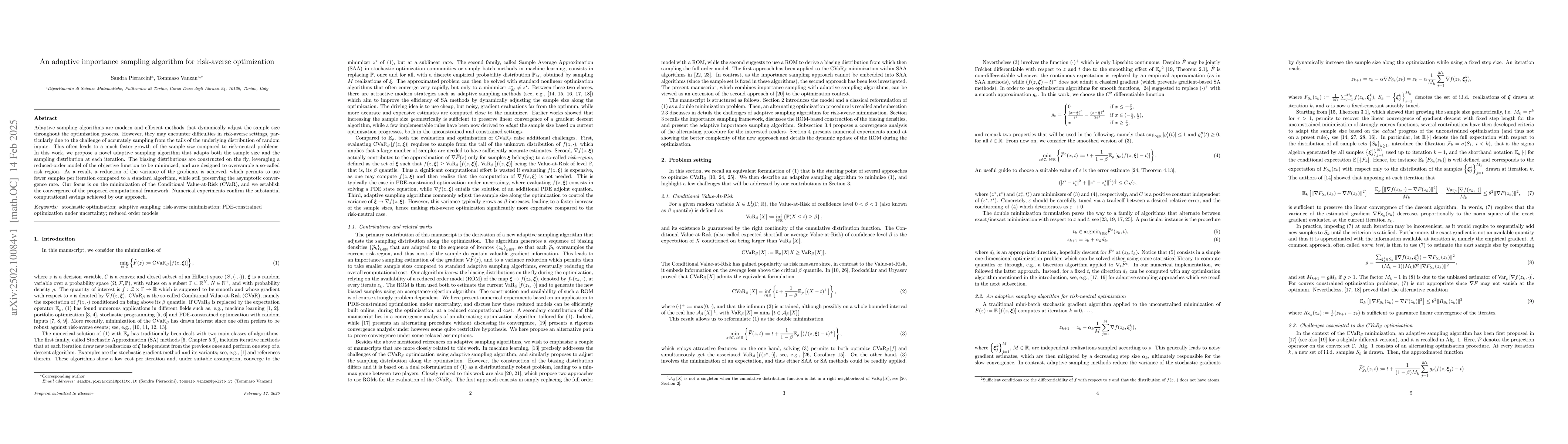 Thumbnail for An adaptive importance sampling algorithm for risk-averse optimization