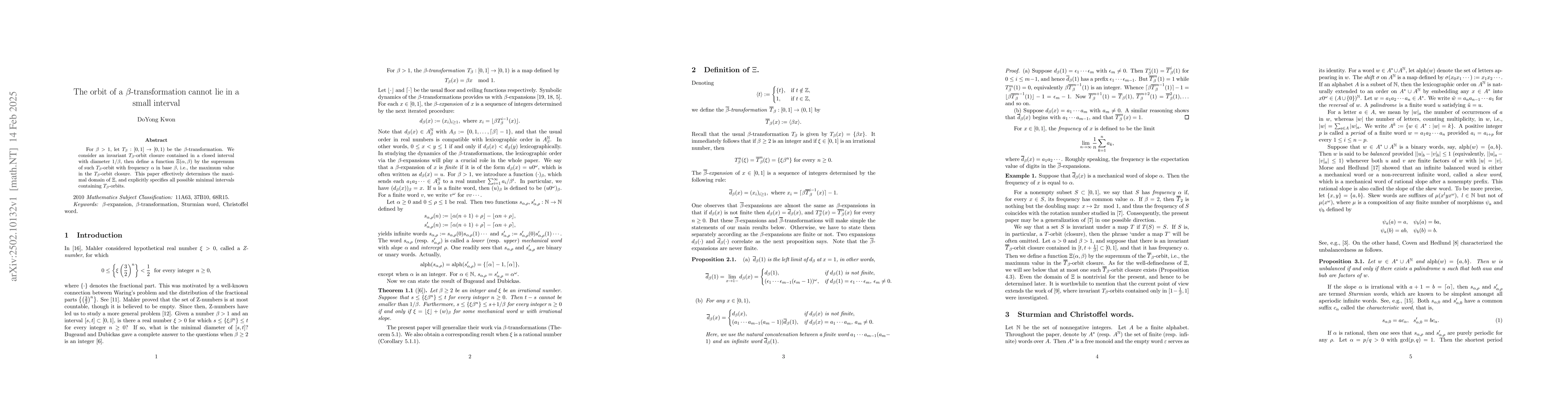 Thumbnail for The orbit of a $Î˛$-transformation cannot lie in a small interval