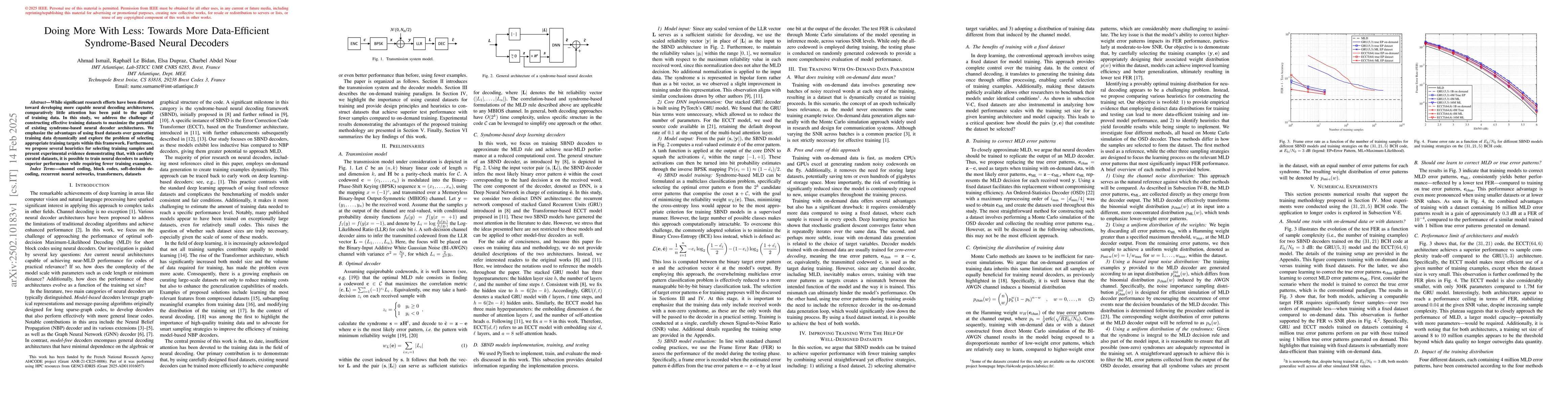 Thumbnail for Doing More With Less: Towards More Data-Efficient Syndrome-Based Neural
  Decoders