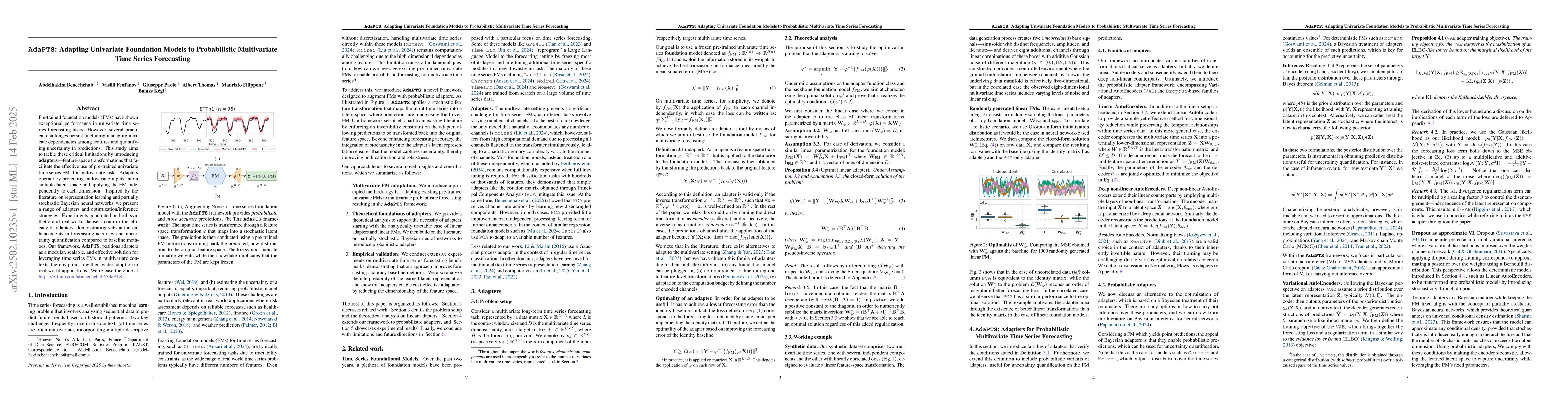 Thumbnail for AdaPTS: Adapting Univariate Foundation Models to Probabilistic
  Multivariate Time Series Forecasting