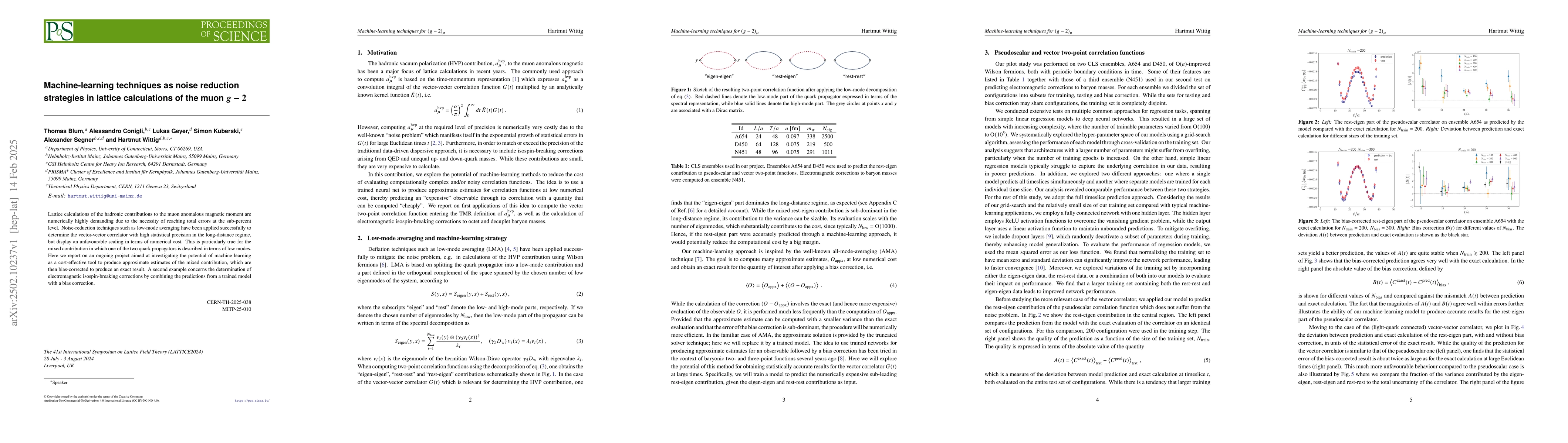 Thumbnail for Machine-learning techniques as noise reduction strategies in lattice
  calculations of the muon $g-2$