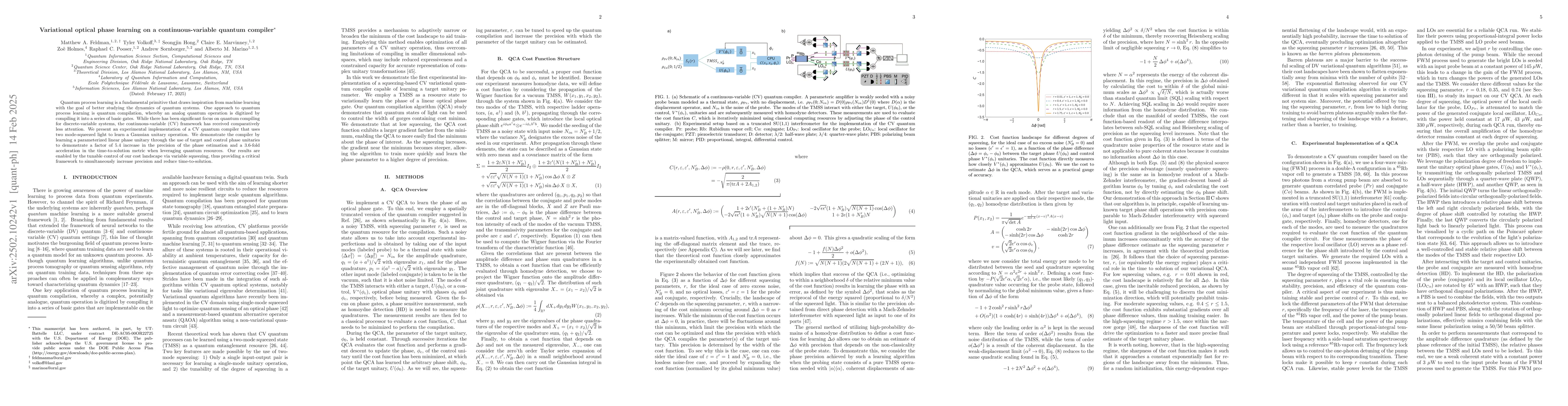Thumbnail for Variational optical phase learning on a continuous-variable quantum
  compiler