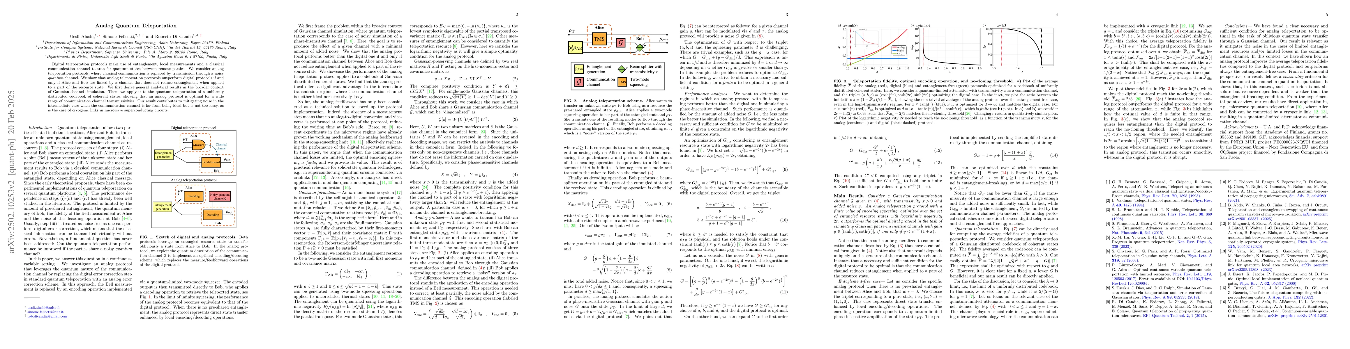 Thumbnail for Analog Quantum Teleportation