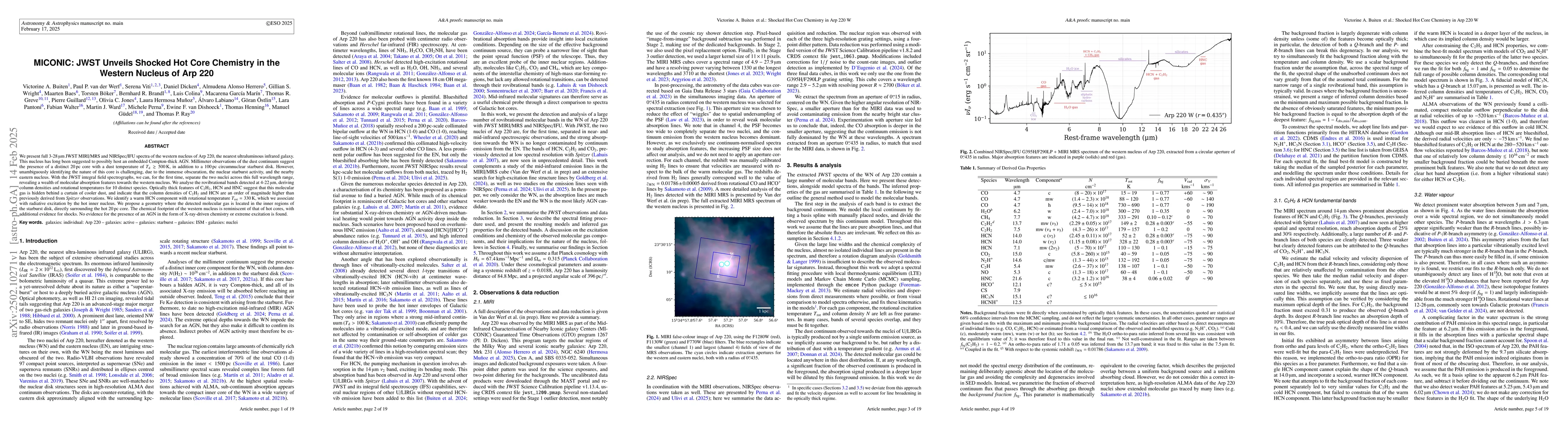 Thumbnail for MICONIC: JWST Unveils Shocked Hot Core Chemistry in the Western Nucleus
  of Arp 220