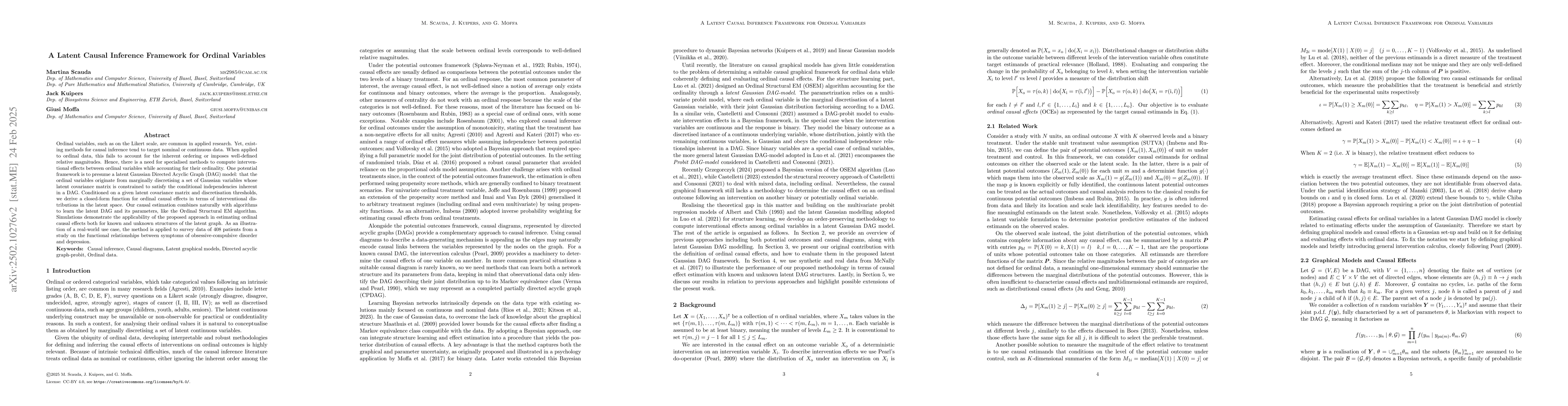 Thumbnail for A Latent Causal Inference Framework for Ordinal Variables