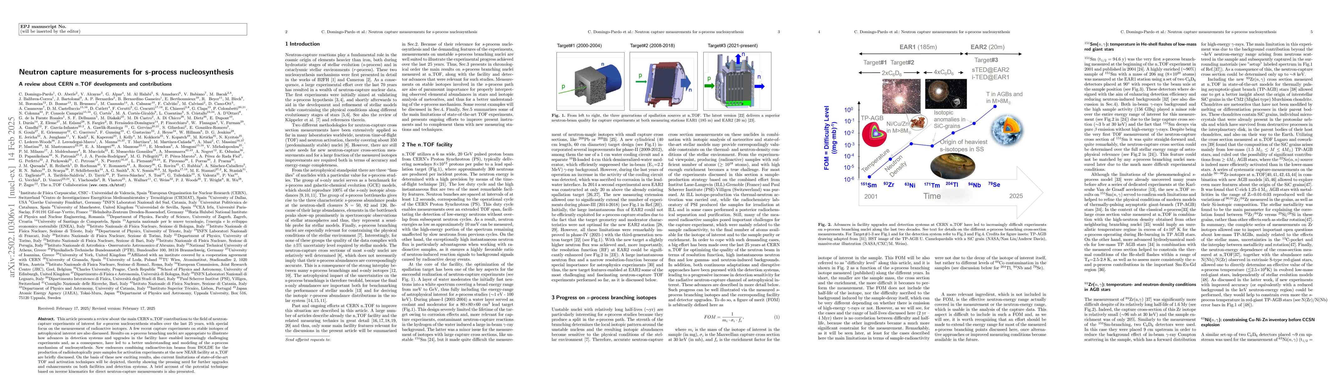 Thumbnail for Neutron capture measurements for s-process nucleosynthesis; A review
  about CERN n_TOF developments and contributions