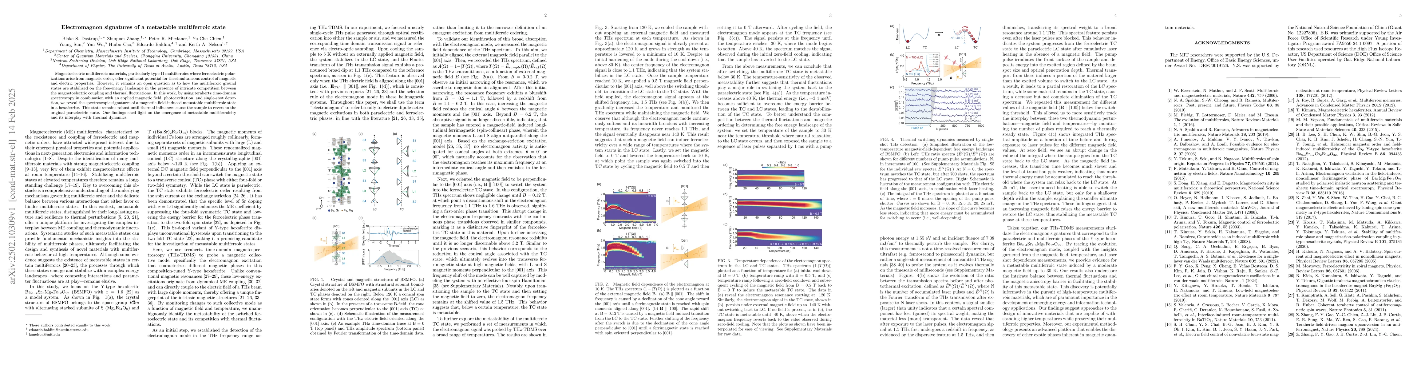 Thumbnail for Electromagnon signatures of a metastable multiferroic state
