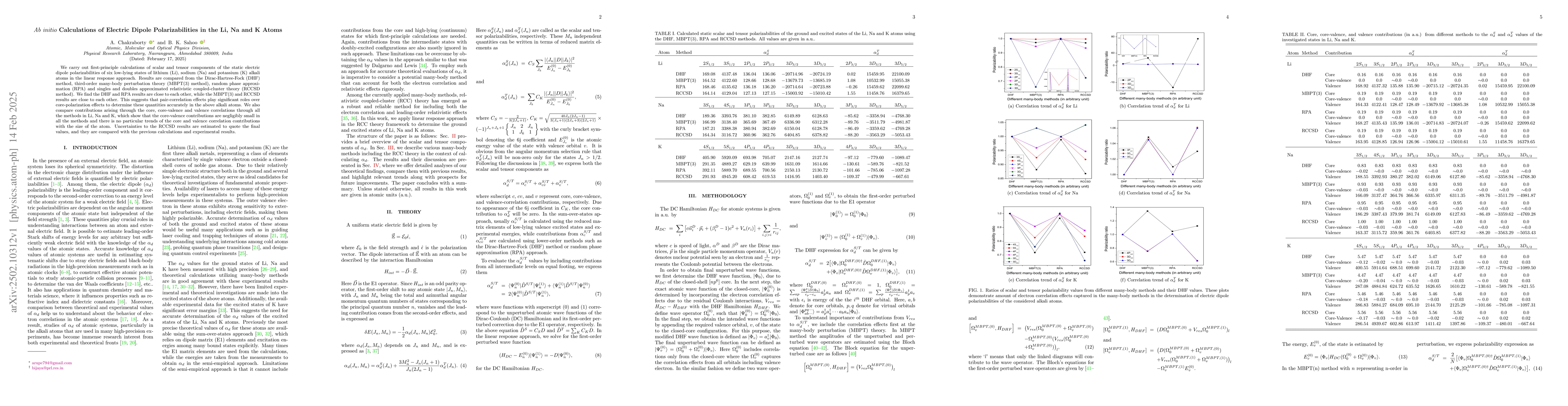 Thumbnail for Ab initio Calculations of Electric Dipole Polarizabilities in the Li, Na
  and K Atoms