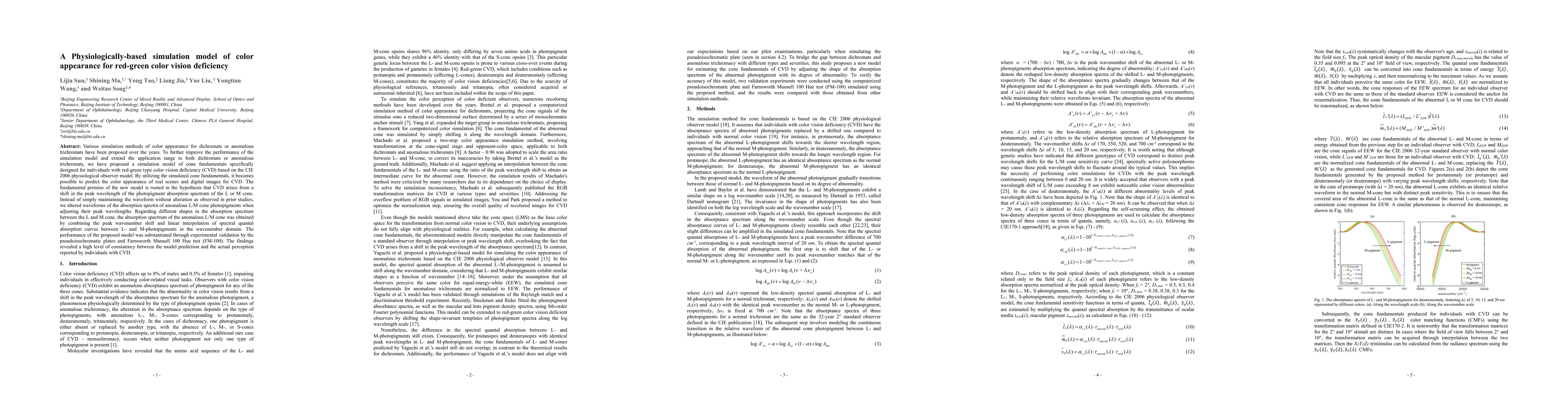 Thumbnail for A Physiologically-based simulation model of color appearance for
  red-green color vision deficiency