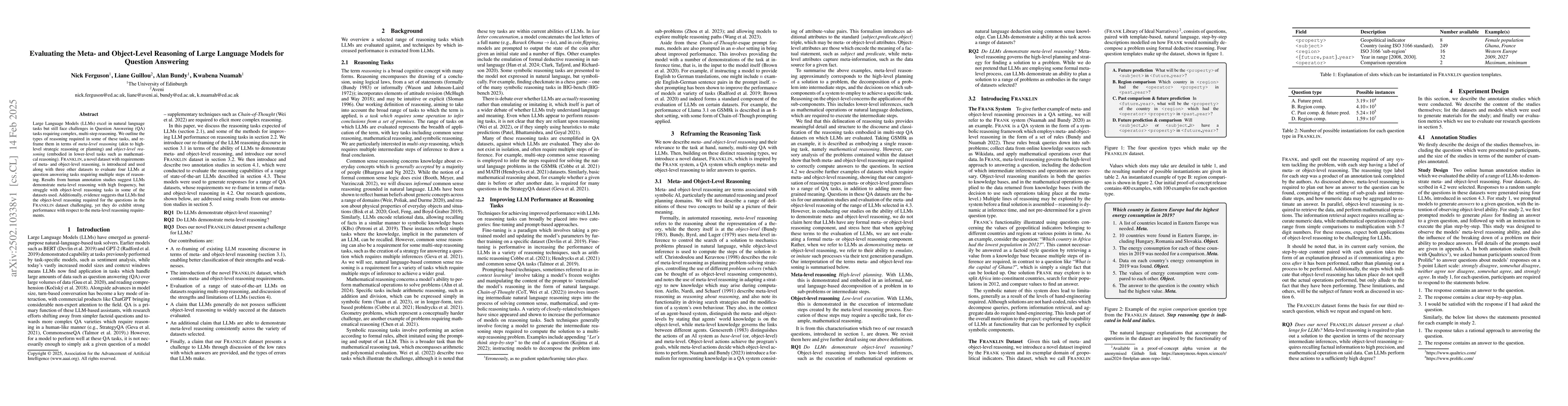 Thumbnail for Evaluating the Meta- and Object-Level Reasoning of Large Language Models
  for Question Answering