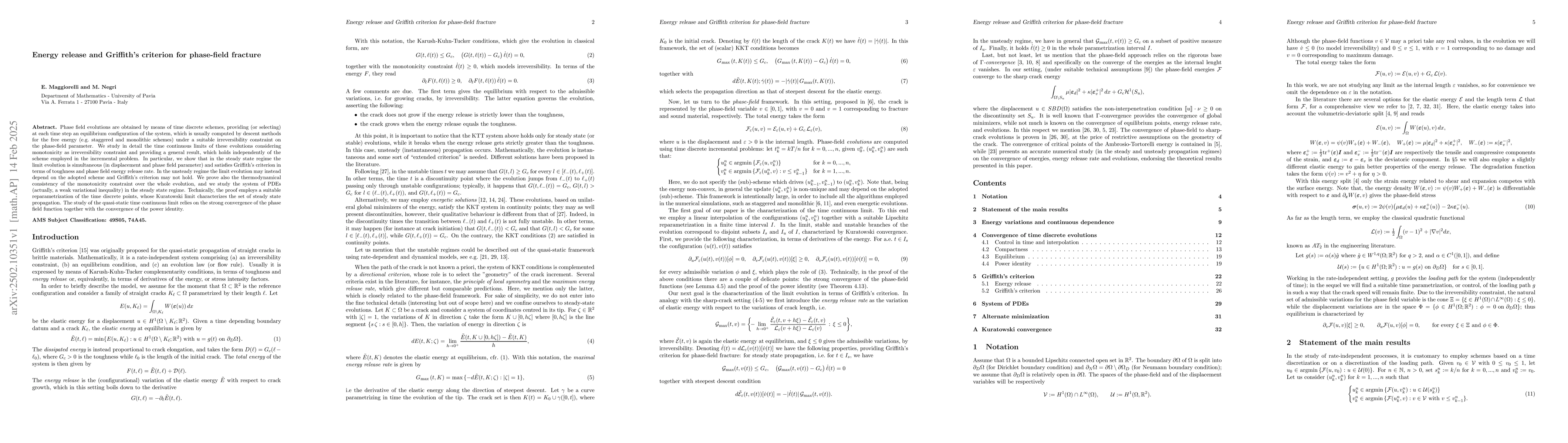 Thumbnail for Energy release and Griffith's criterion for phase-field fracture