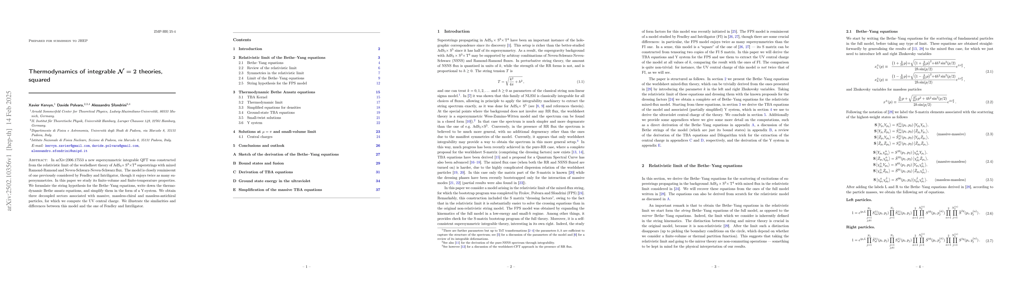 Thumbnail for Thermodynamics of integrable N=2 theories, squared
