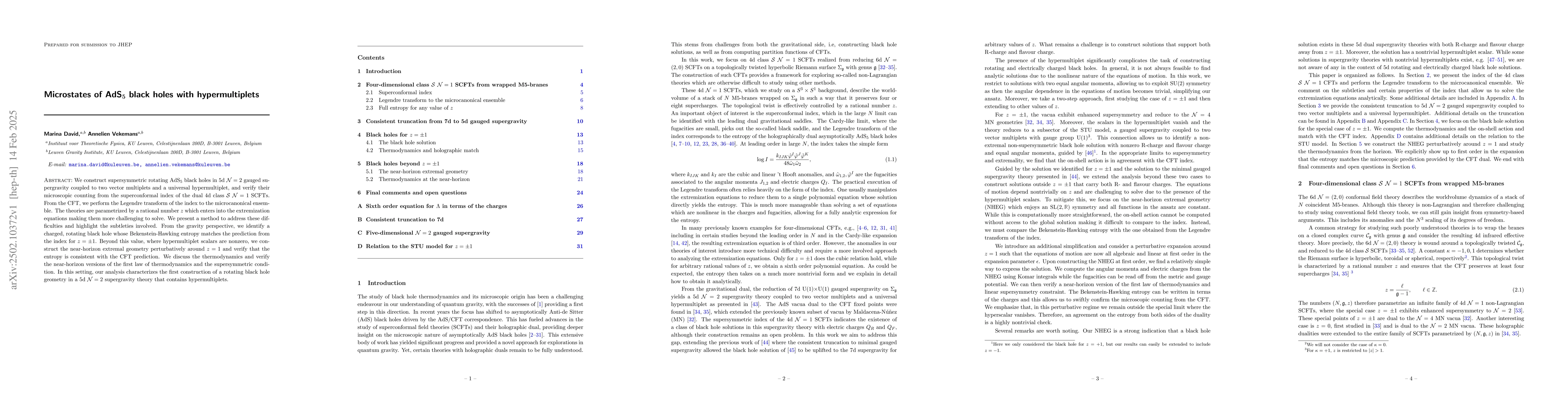 Thumbnail for Microstates of AdS$_5$ black holes with hypermultiplets