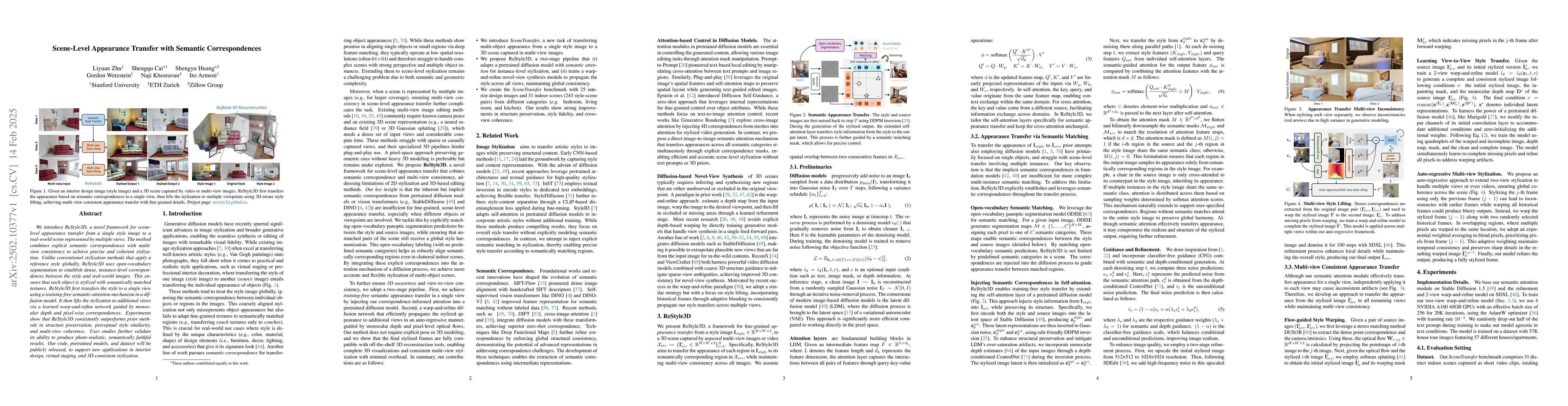 Thumbnail for ReStyle3D: Scene-Level Appearance Transfer with Semantic Correspondences