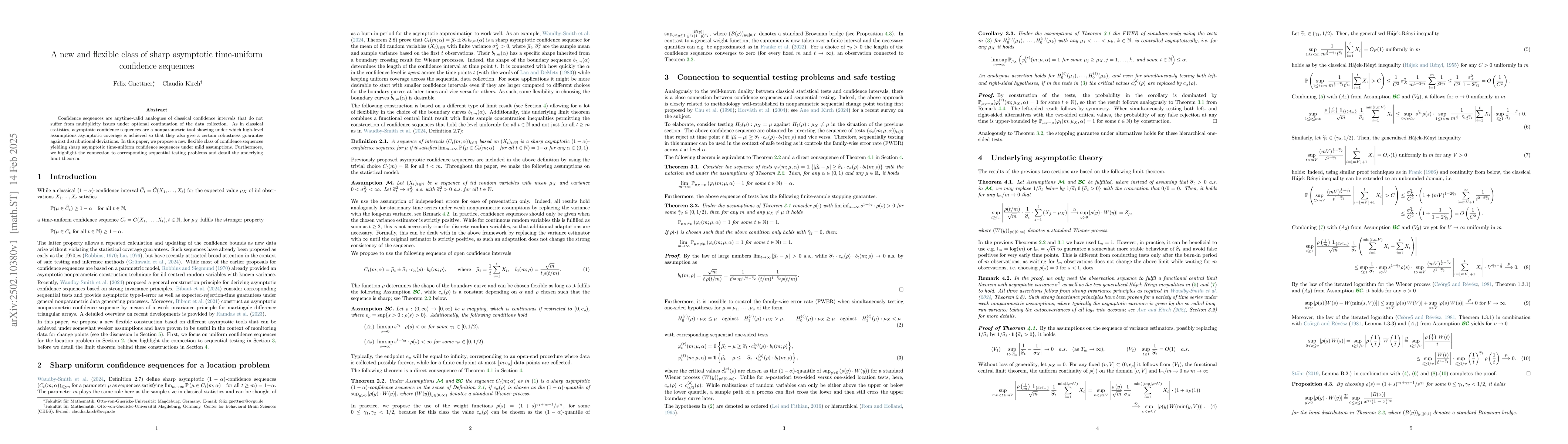 Thumbnail for A new and flexible class of sharp asymptotic time-uniform confidence
  sequences