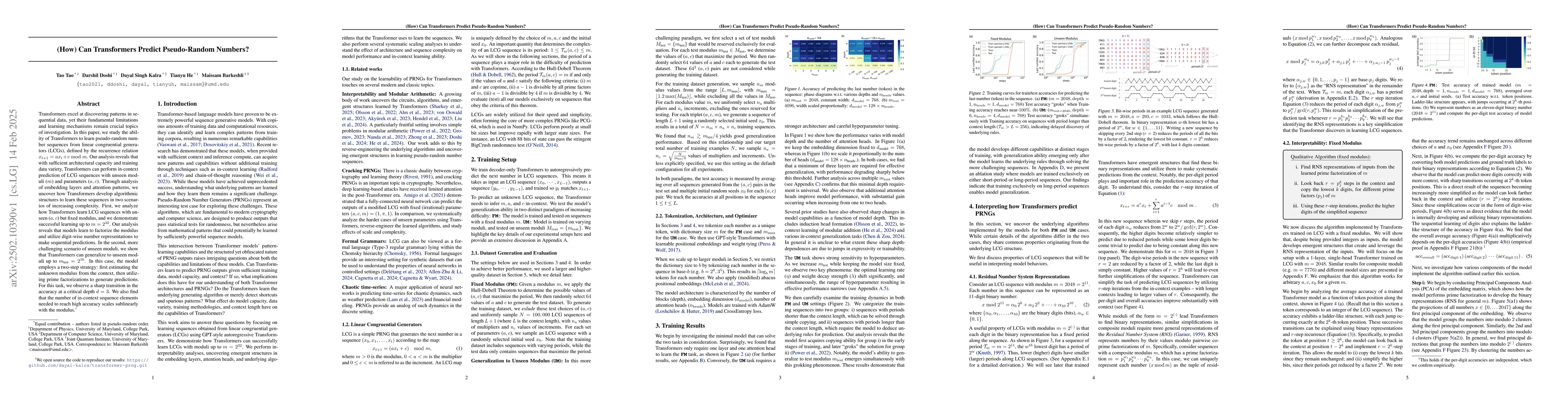 Thumbnail for (How) Can Transformers Predict Pseudo-Random Numbers?