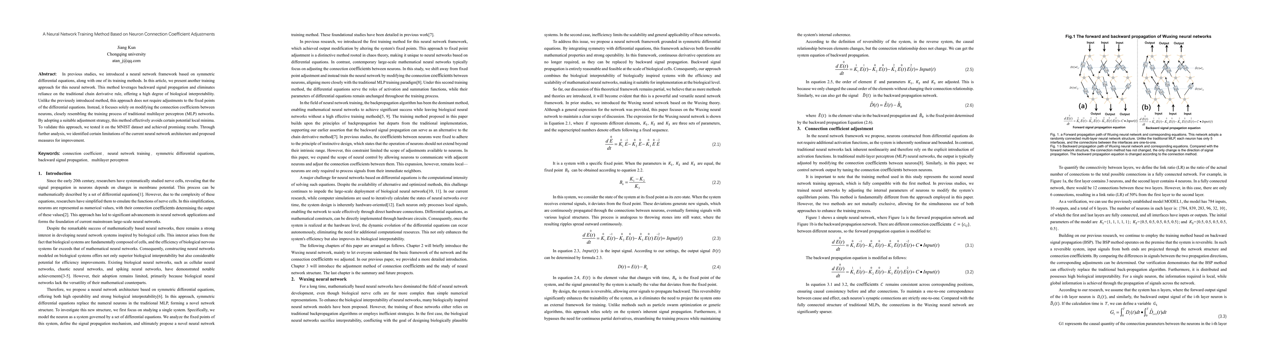 Thumbnail for A Neural Network Training Method Based on Neuron Connection Coefficient
  Adjustments