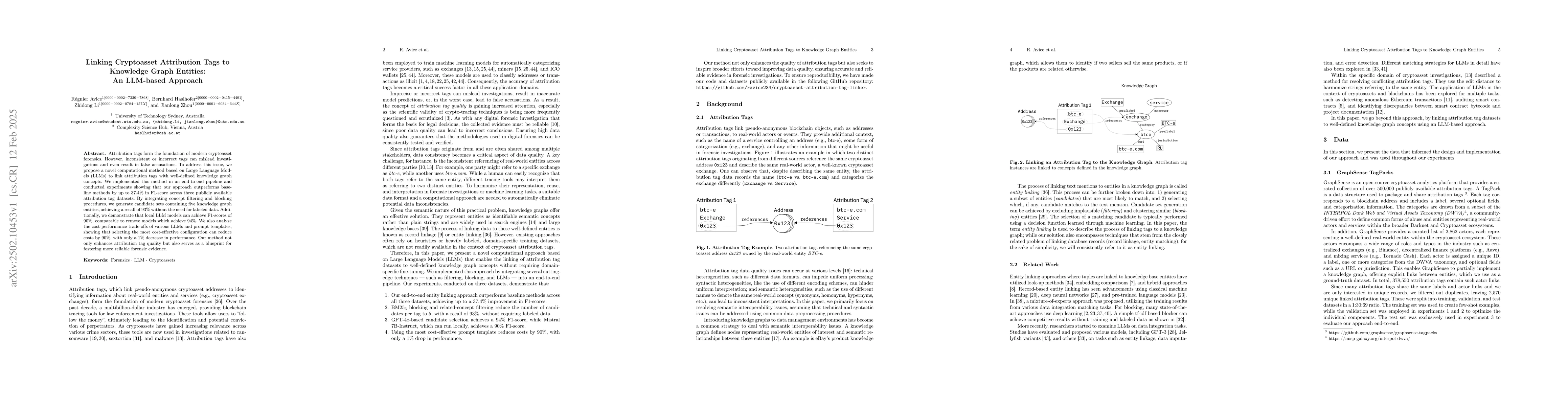 Thumbnail for Linking Cryptoasset Attribution Tags to Knowledge Graph Entities: An
  LLM-based Approach