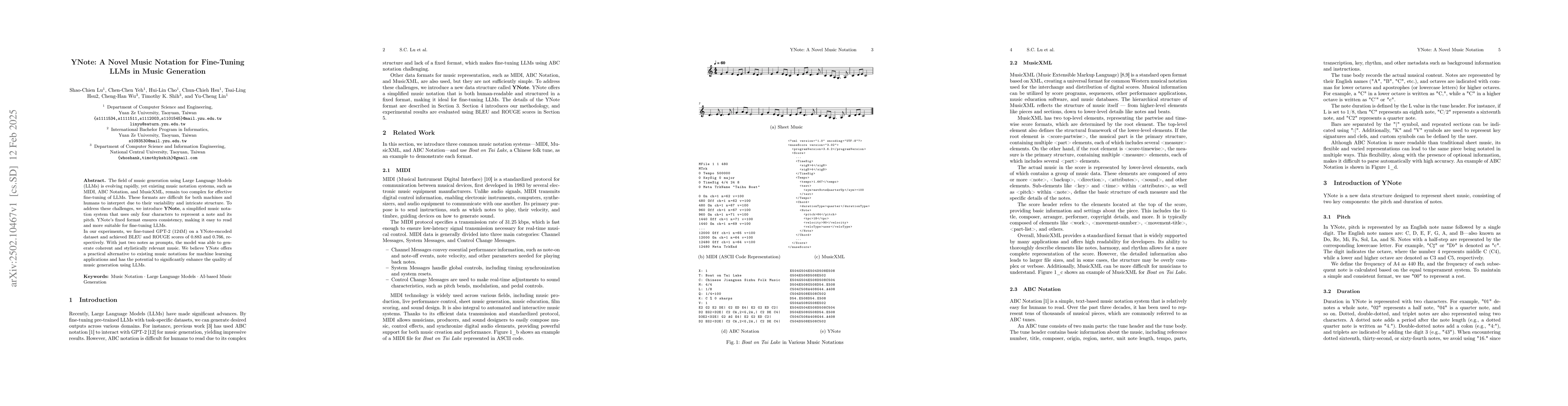 Thumbnail for YNote: A Novel Music Notation for Fine-Tuning LLMs in Music Generation