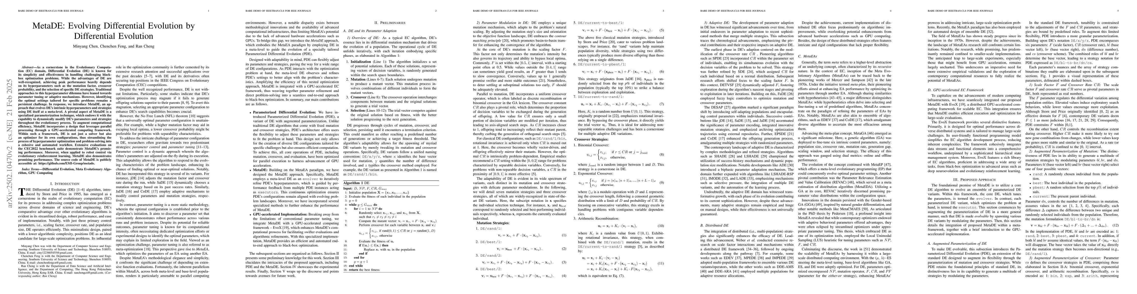 Thumbnail for MetaDE: Evolving Differential Evolution by Differential Evolution