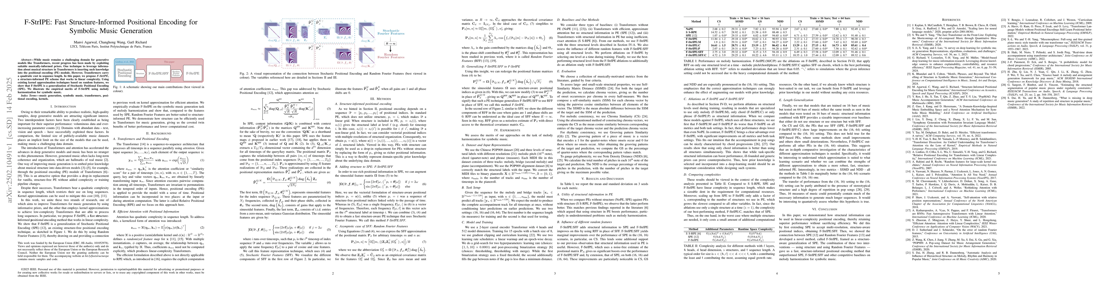 Thumbnail for F-StrIPE: Fast Structure-Informed Positional Encoding for Symbolic Music
  Generation