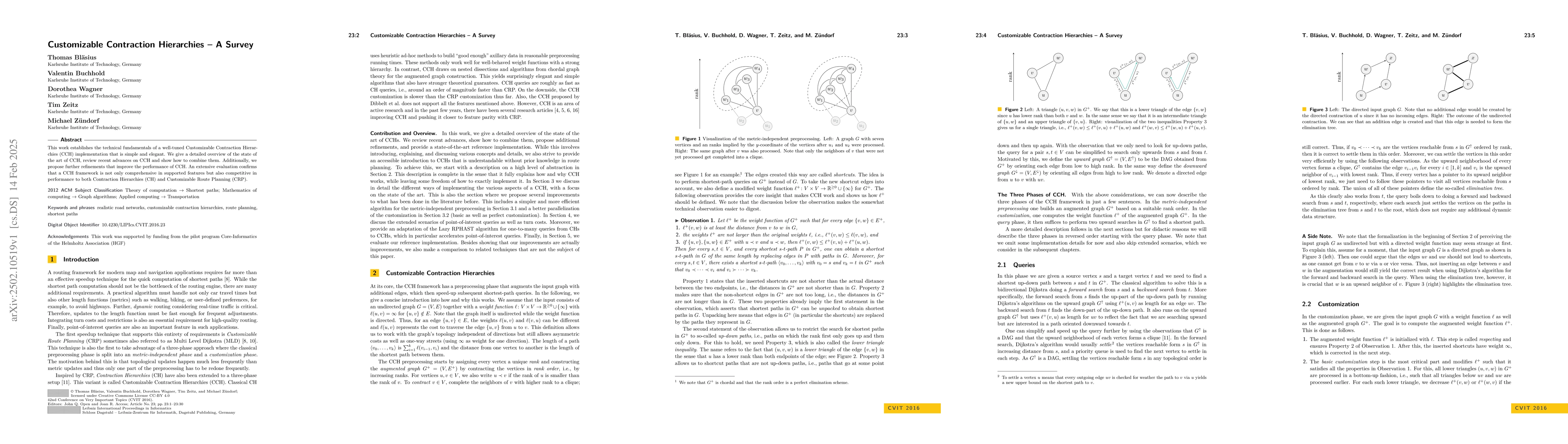 Thumbnail for Customizable Contraction Hierarchies -- A Survey