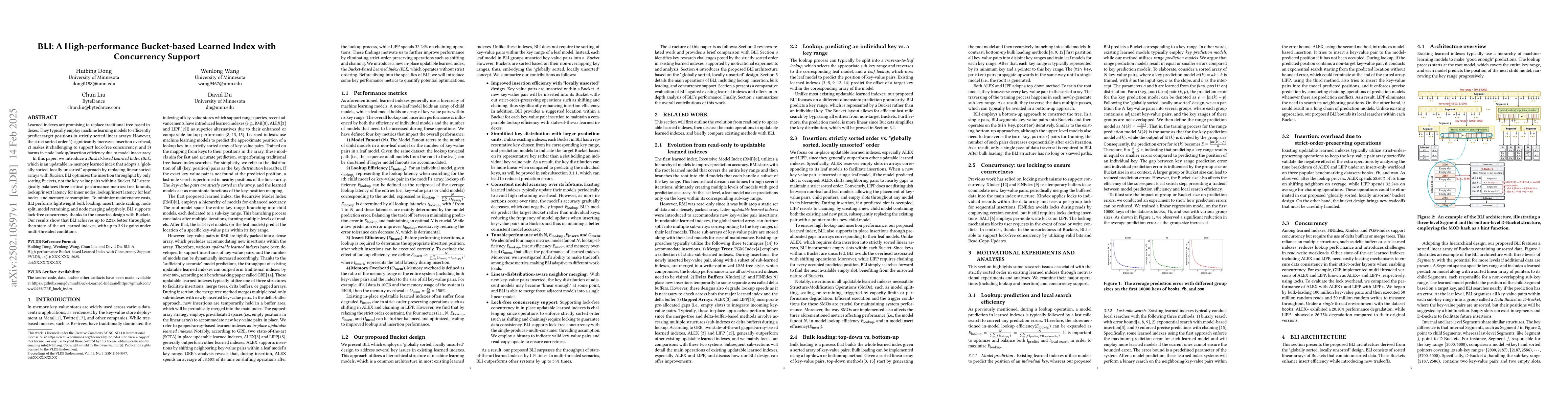 Thumbnail for BLI: A High-performance Bucket-based Learned Index with Concurrency
  Support