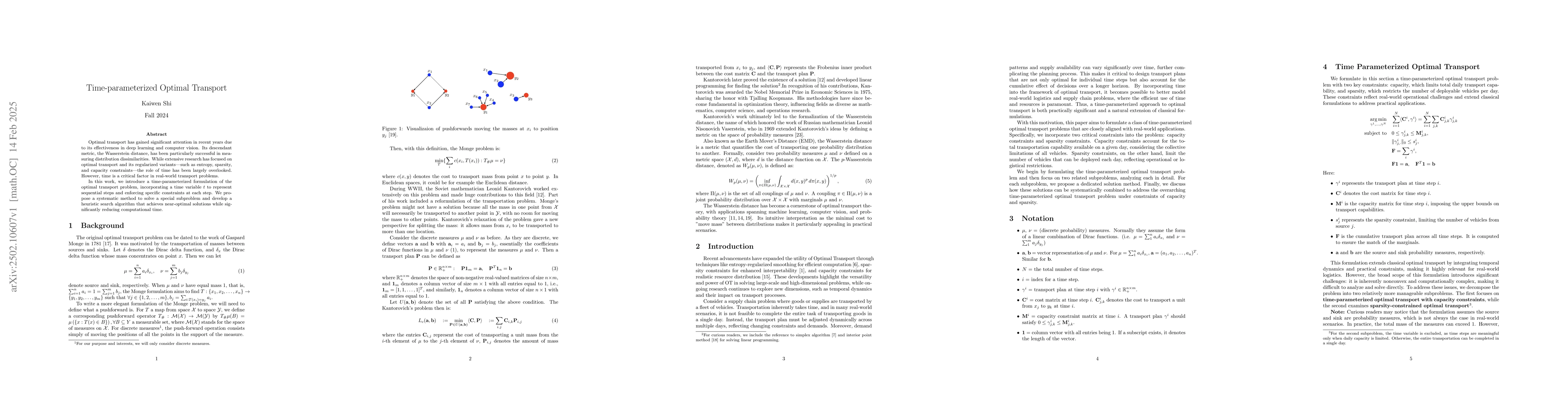 Thumbnail for Time Parameterized Optimal Transport