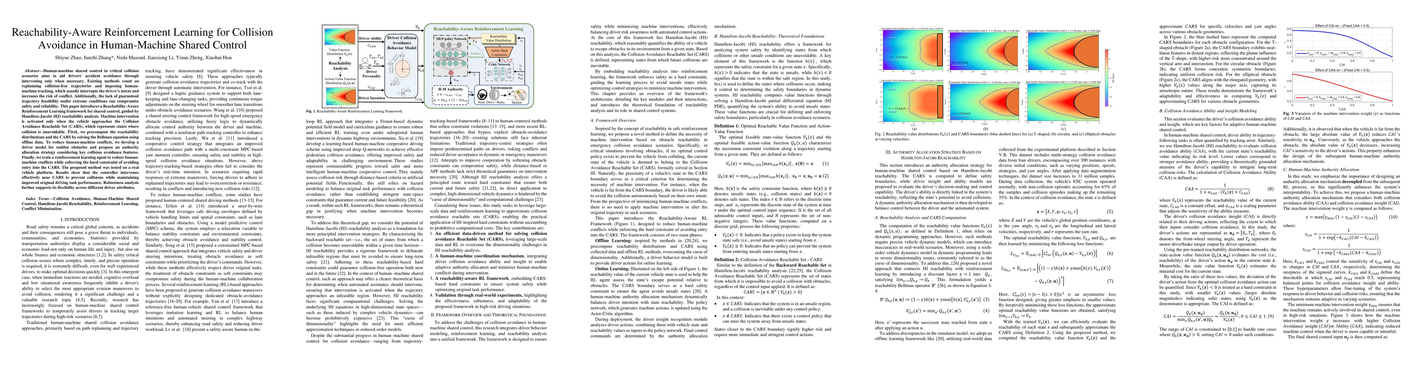Thumbnail for Reachability-Aware Reinforcement Learning for Collision Avoidance in
  Human-Machine Shared Control