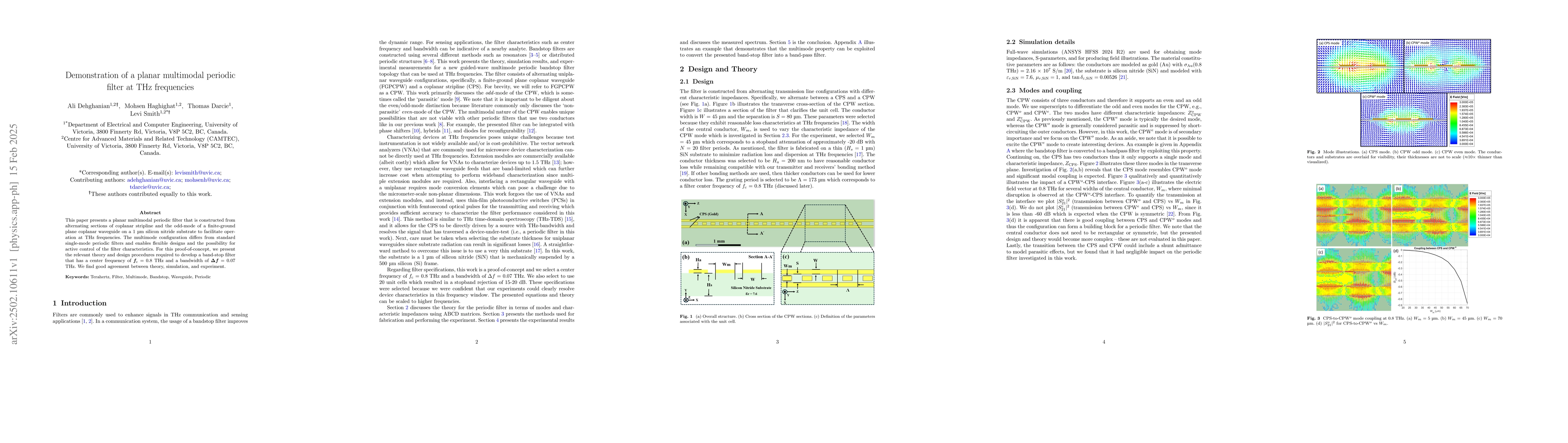 Thumbnail for Demonstration of a planar multimodal periodic filter at THz frequencies