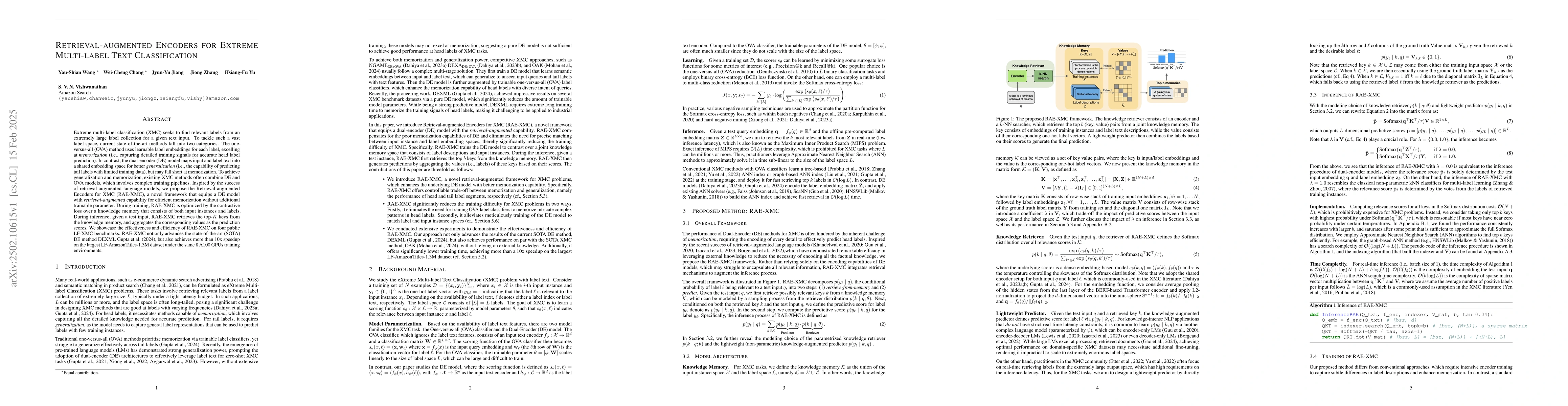 Thumbnail for Retrieval-augmented Encoders for Extreme Multi-label Text Classification