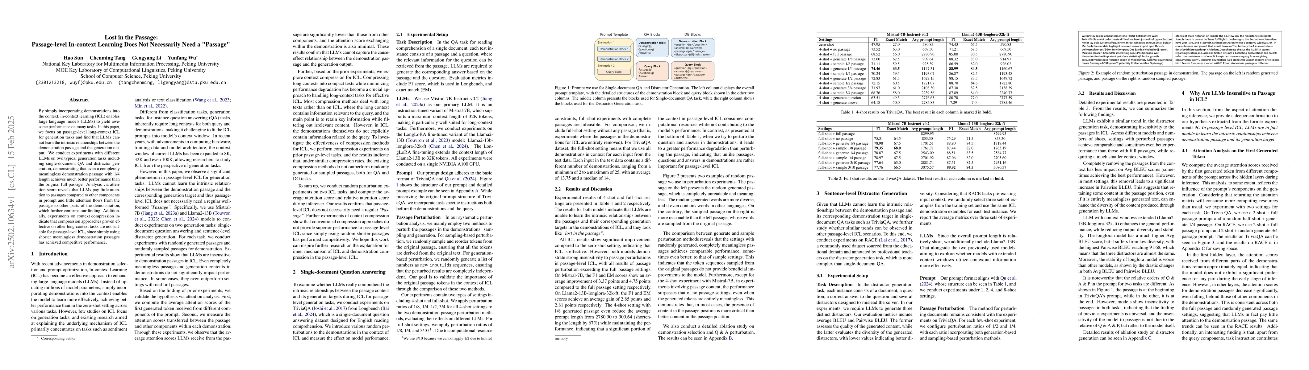 Thumbnail for Lost in the Passage: Passage-level In-context Learning Does Not
  Necessarily Need a "Passage"