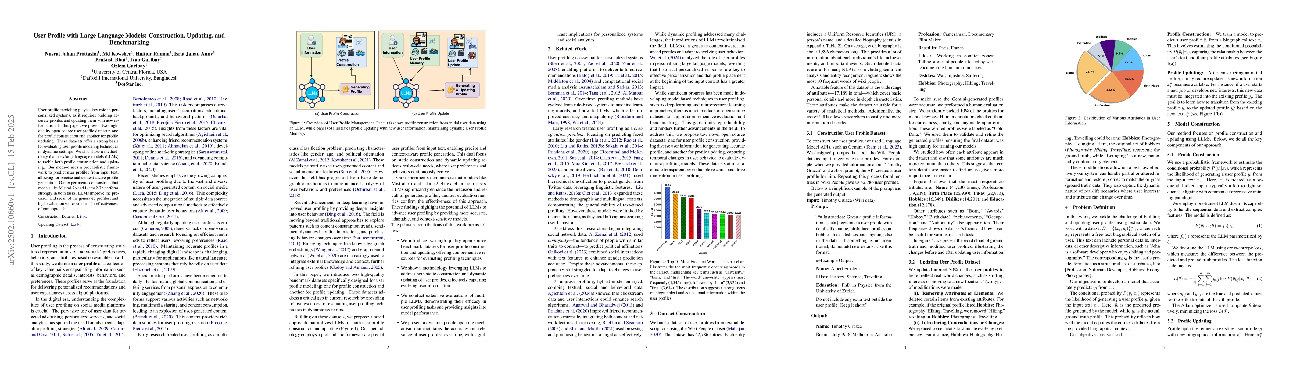 Thumbnail for User Profile with Large Language Models: Construction, Updating, and
  Benchmarking