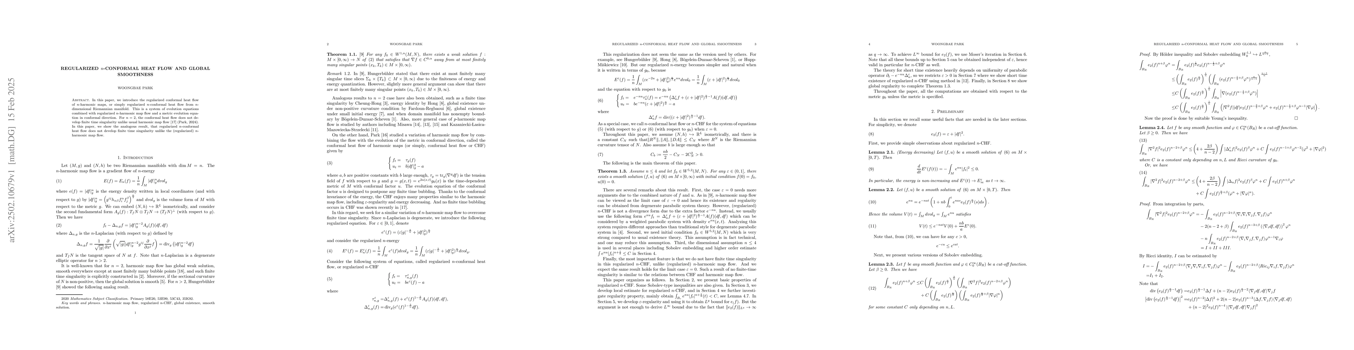 Thumbnail for Regularized $n$-Conformal heat flow and global smoothness