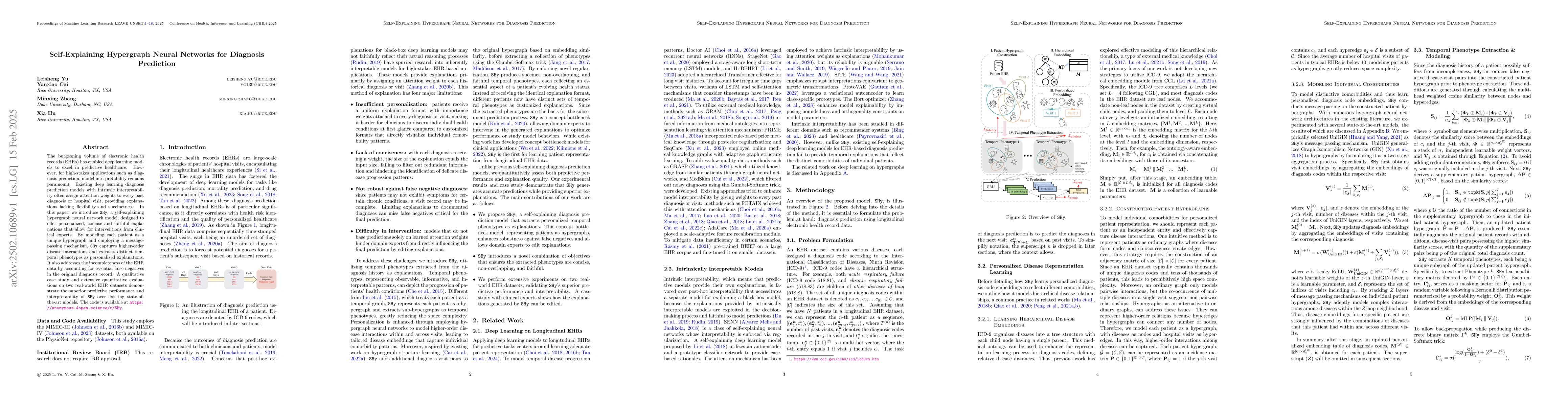 Thumbnail for Self-Explaining Hypergraph Neural Networks for Diagnosis Prediction