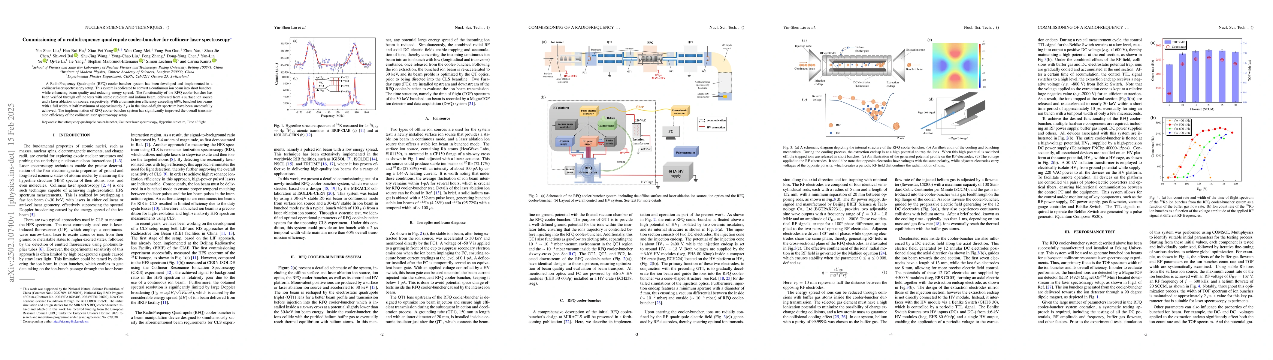 Thumbnail for Commissioning of a radiofrequency quadrupole cooler-buncher for
  collinear laser spectroscopy