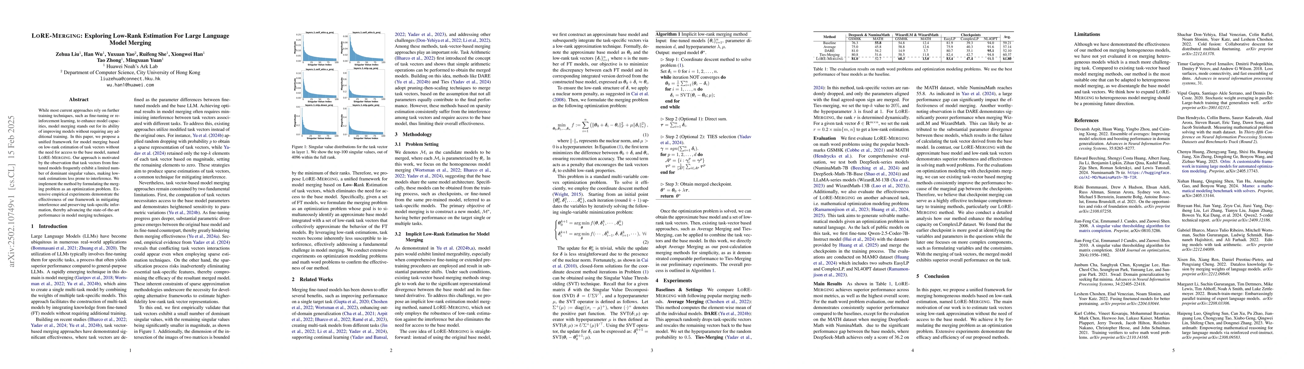 Thumbnail for LoRE-Merging: Exploring Low-Rank Estimation For Large Language Model
  Merging